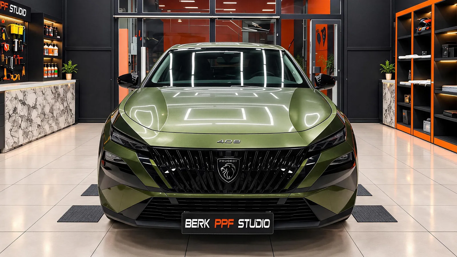 Aynı Peugeot 408’in kaplamadan önceki, daha mat görünen boyası